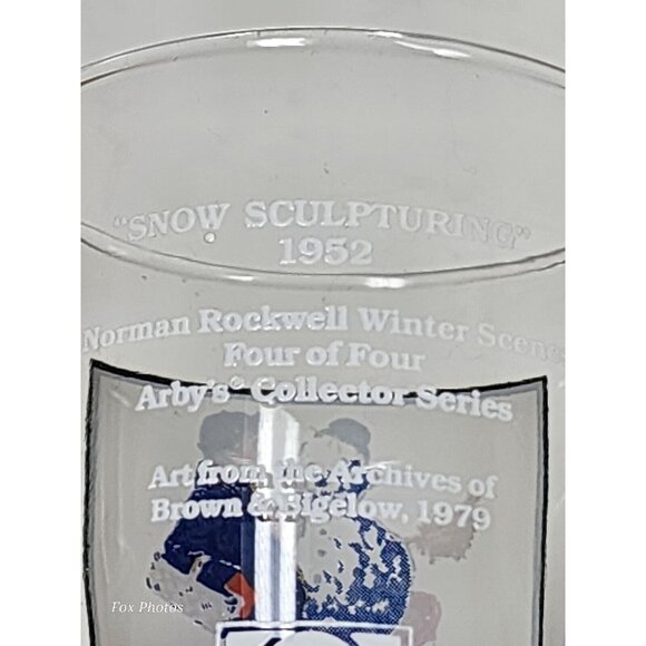 Norman Rockwell 1979 Arby's Pepsi Collector Series Glass Snow Sculpturing 1952 - Picture 6 of 9
